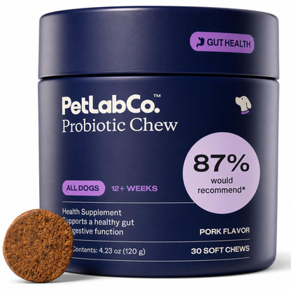 HOTPetLab Co. Probiotic Chews for Dogs, 30 Soft Chews, Salmon | 8-strain probiotic blend with prebiotics to support digestive health, skin and seasonal allergy support