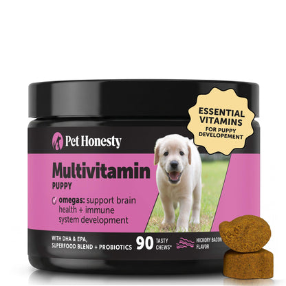 HOT10-in-1 Dog Multivitamin Supplement with Glucosamine & Probiotics - Hip & Joint Support, Digestive Health, Immune Support, Heart & Skin - All-in-One Daily Vitamins & Omega-3s (Peanut Butter, 90 ct)