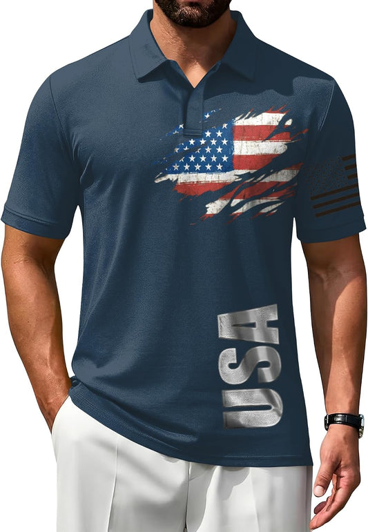 HOTPoriff Mens Polo Shirts Short Sleeve Golf Shirt Dry Fit Athletic T-Shirt Moisture Wicking Top (S-3XL)