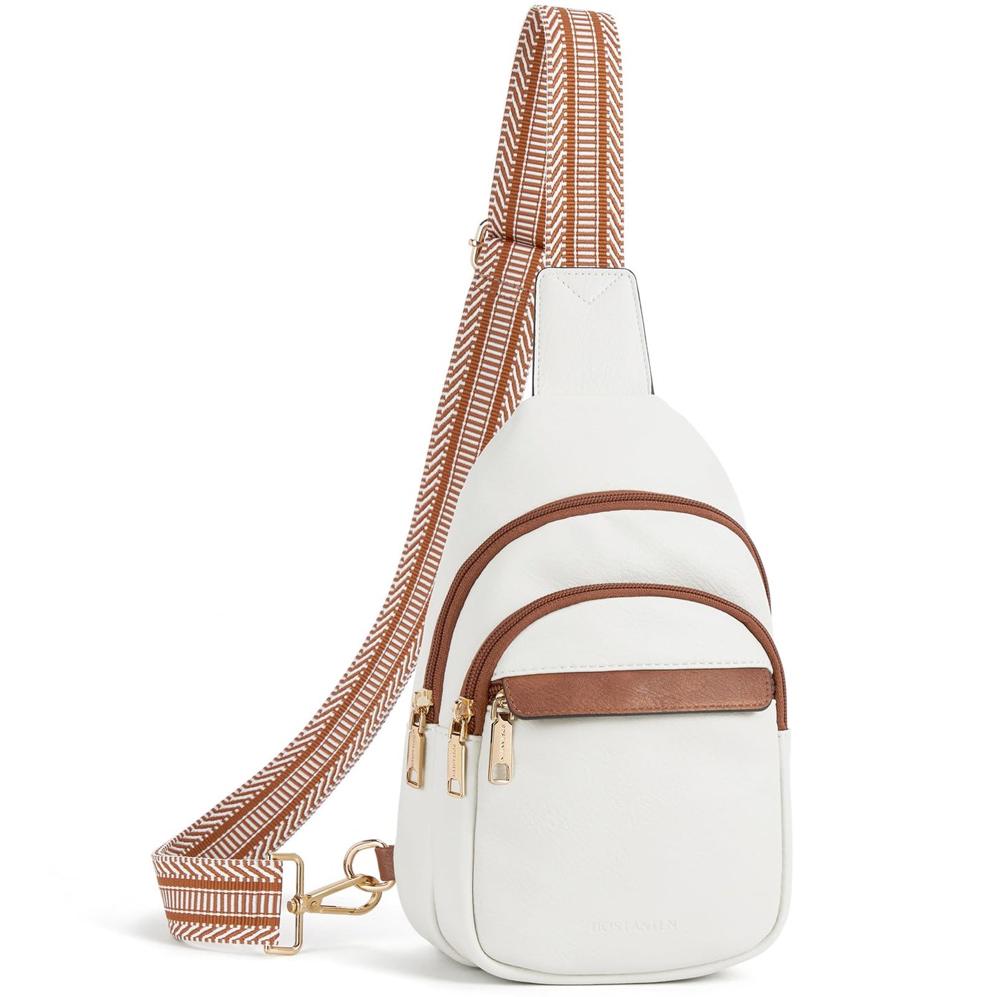 HOTBOSTANTEN Sling Bag for Women Leather Crossbody Bags Fanny Pack Chest Bag for Travel
