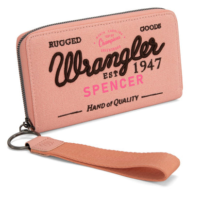 HOTMontana West X Wrangler Wristlet Wallets for Women Classic Retro Wallet Purse Bifold Credit Card Wallets for Women Oversized Logo Clutch Wristlet