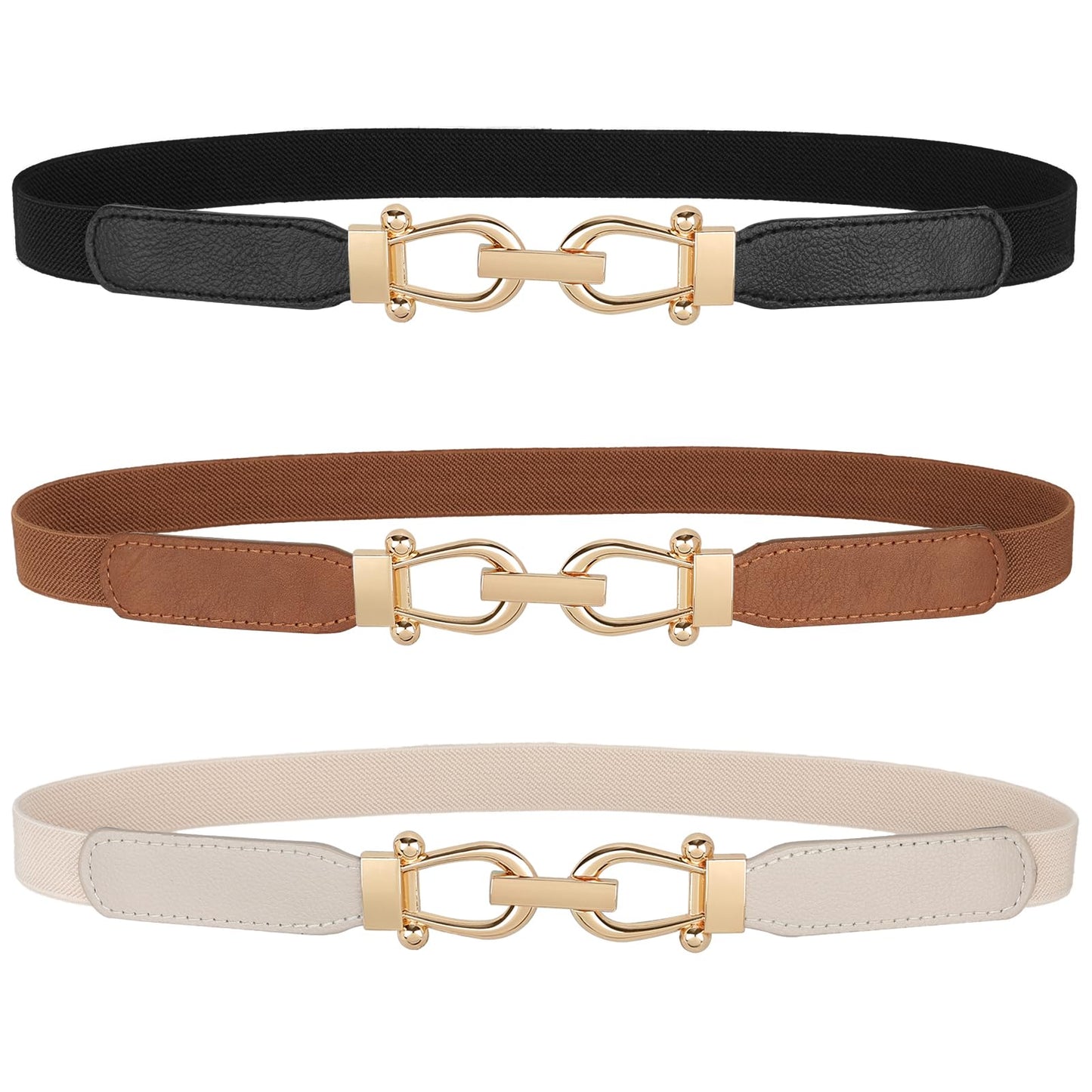 HOTJASGOOD Women Skinny Elastic Stretch Belt for Dresses Retro Ladies Waist Vintage Thin Belt