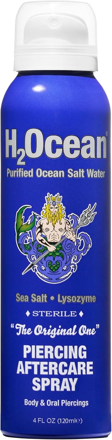 HOTH2Ocean Piercing Aftercare Spray and Keloid Bump Removal– Sea Salt Spray for Body and Facial Piercings – Ear, Nose, Navel, Oral & Body Piercing Cleaner, Aftercare Solution for New Piercings– 4oz