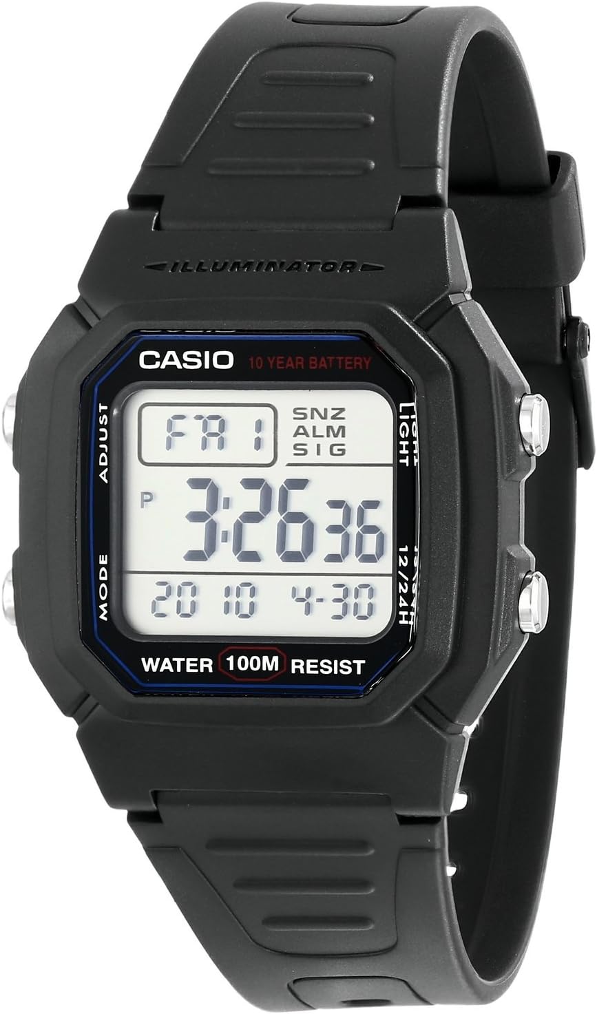 HOTCasio W800HG Series | Men’s Digital Watch | 100 Meter Water Resistance | Multi Function Alarm | 100 SEC Stopwatch | Auto Calendar | Countdown Timer | LED Light | Dual Time| 10 Year Battery