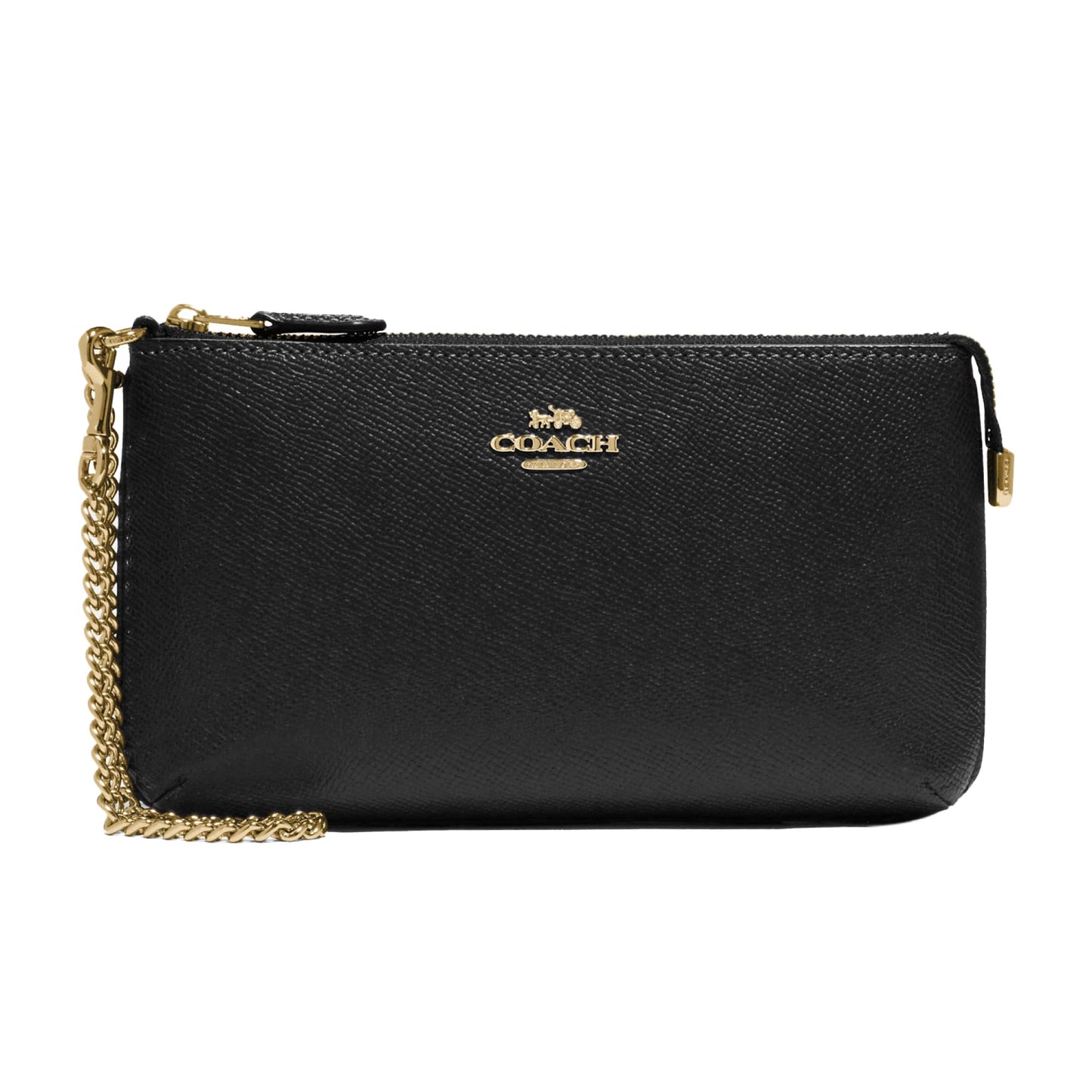 HOTCoach Women's Crossgrain Leather Wristlet W Chain
