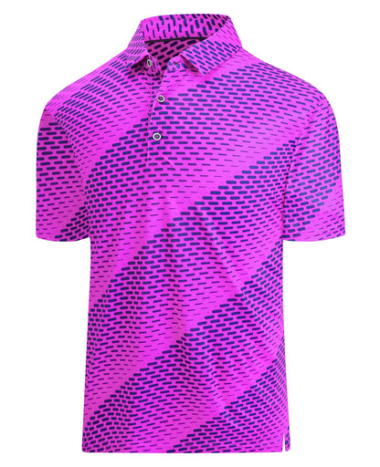 HOTHodaweisolp Golf Shirts for Men Dry Fit Print Moisture Wicking Performance Short Sleeve Polo Shirt