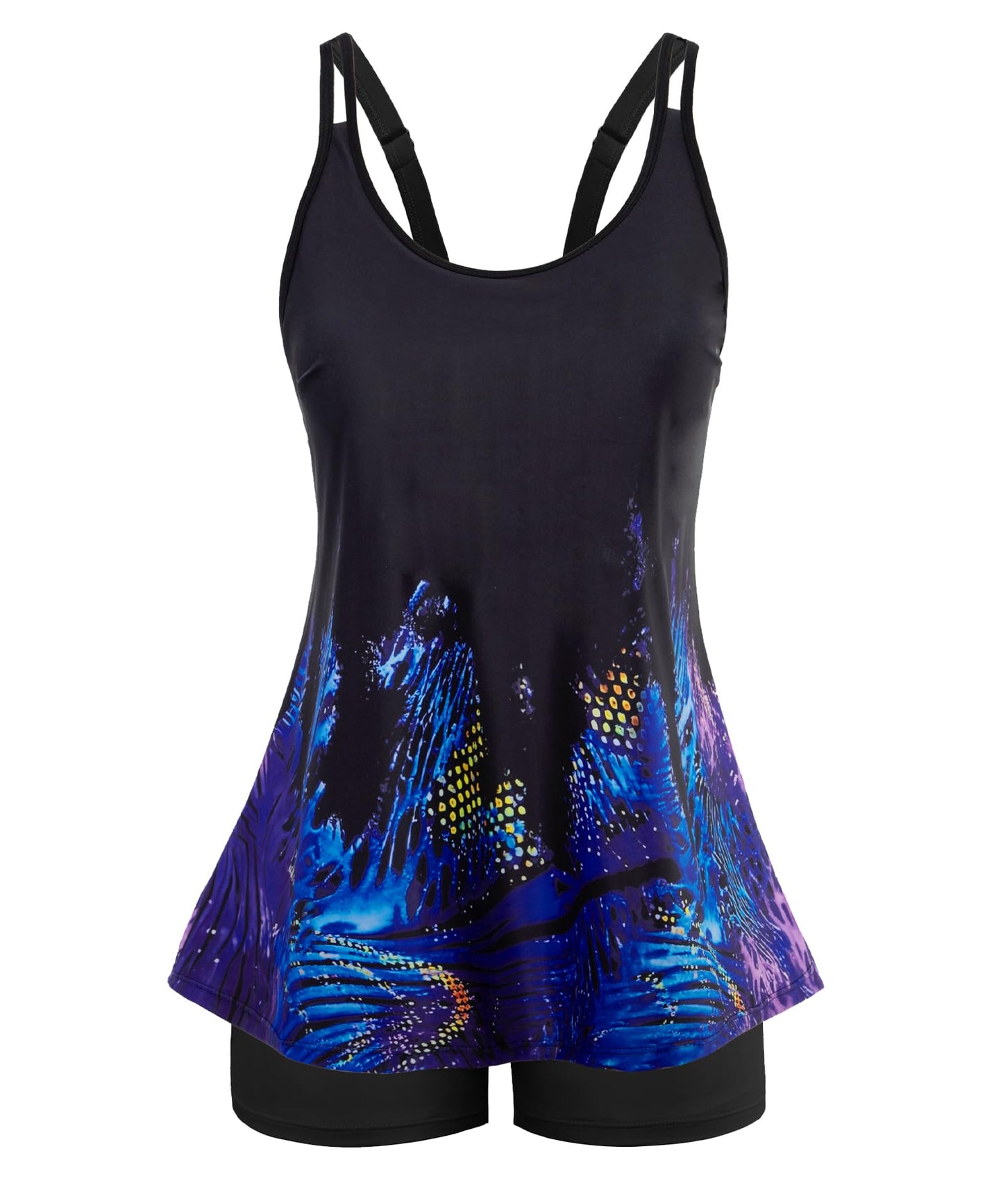 HOTArolina Tankini Swimsuits for Women Tummy Control Two Piece Bathing Suits Flowy Swim Tops with Boy Shorts