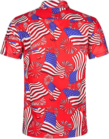 HOTuideazone Mens Funny Hawaiian Shirts 3D Graphic Button Down Short Sleeve Tropical Holiday Beach Aloha Shirt
