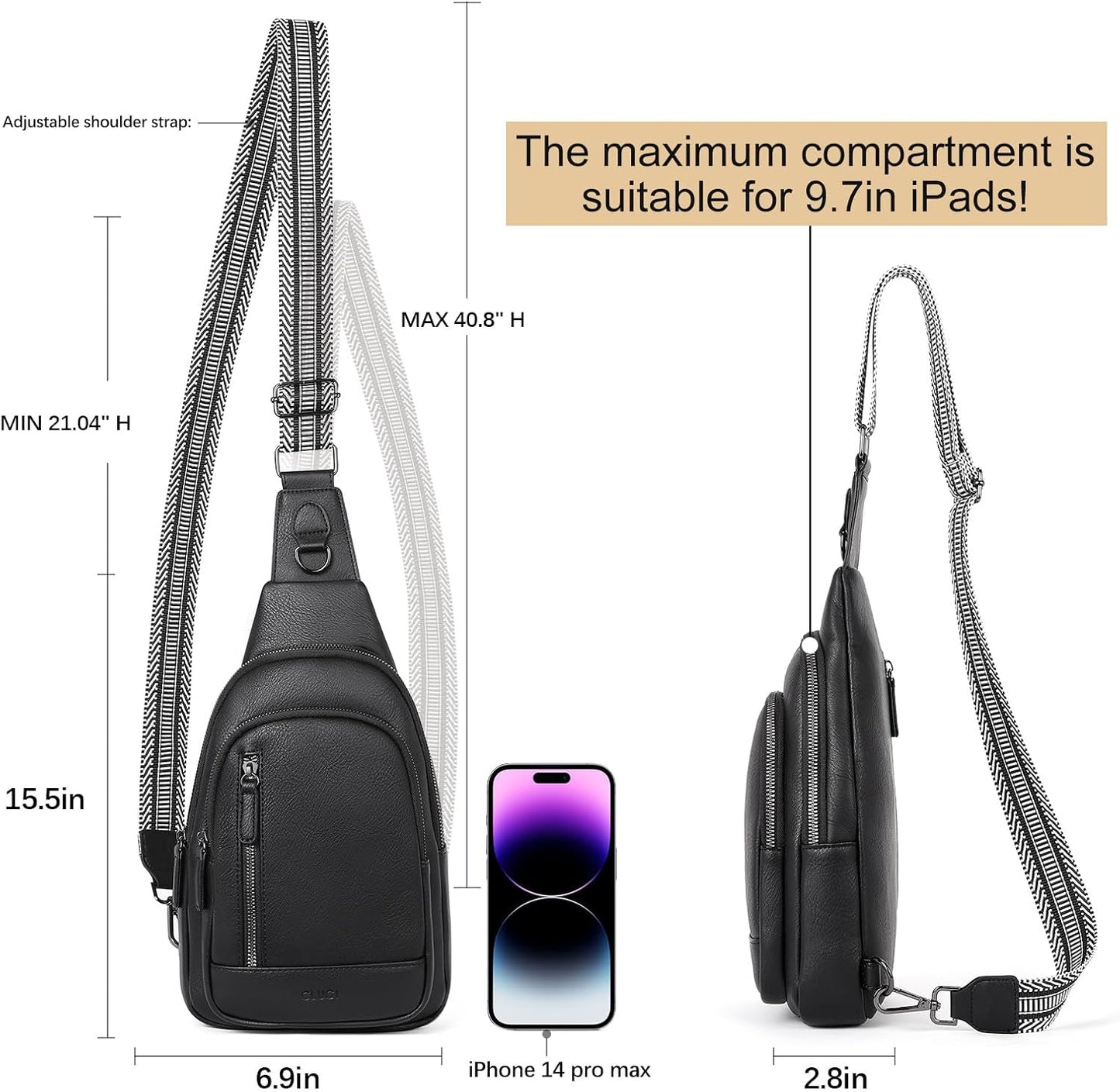 HOTCLUCI Sling Bag for Women Bundles with Wallet Women