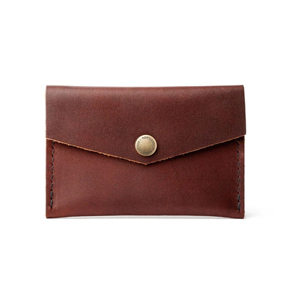 HOTPortland Leather Goods Mini Envelope Wallet for Women – Handmade from the Finest Full-Grain Hides – Features Two Interior Pockets with Secure Snap Closure – Cognac