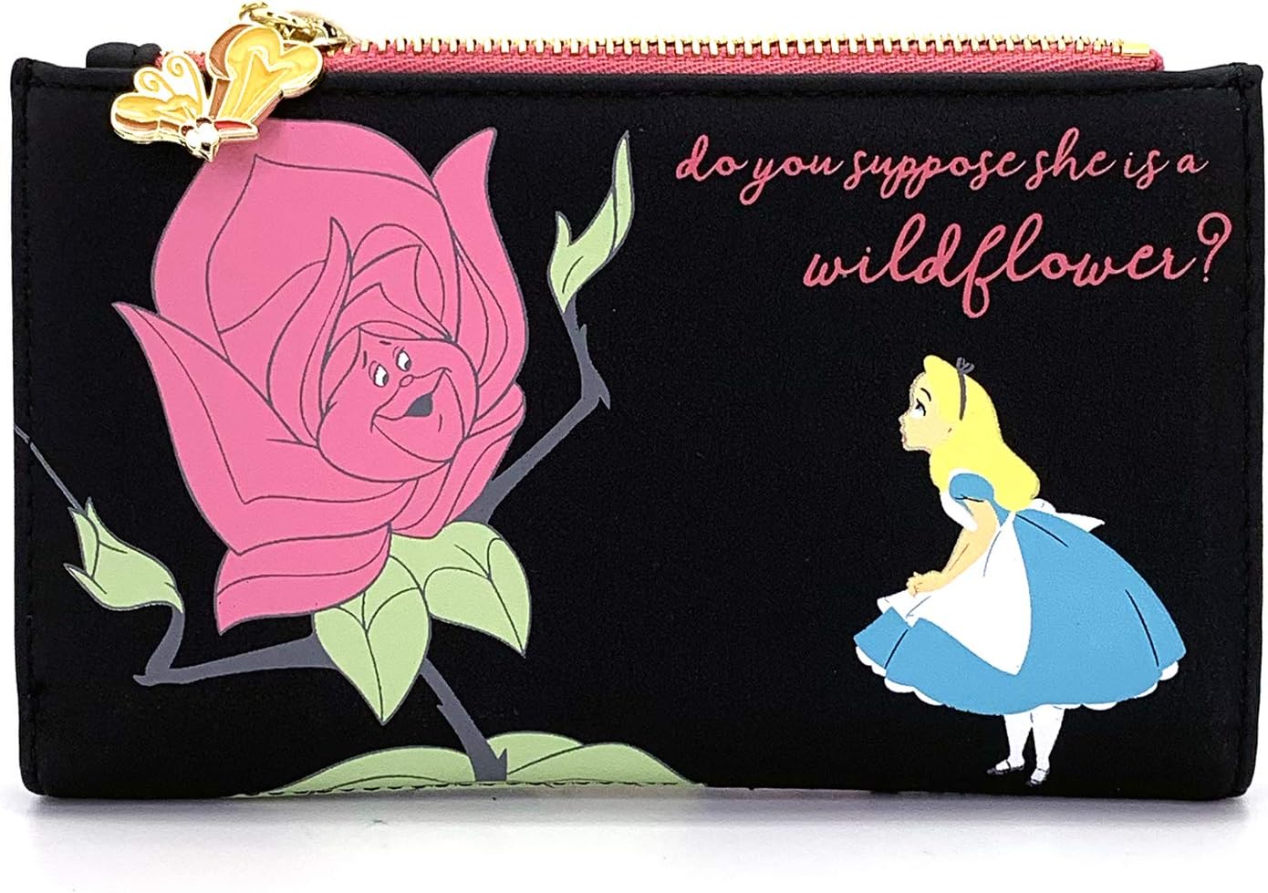 HOTLoungefly x Disney Alice in Wonderland Flowers AOP Canvas Wallet (Multi, One Size)