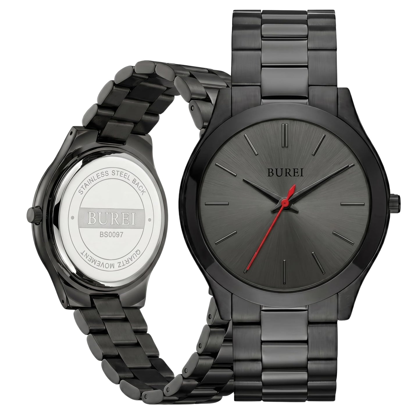 HOTBUREI Men Watches Gifts for Men Fashion Stainless Steel Analog Quartz Waterproof Watches for Mens