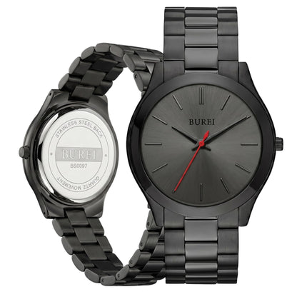 HOTBUREI Men Watches Gifts for Men Fashion Stainless Steel Analog Quartz Waterproof Watches for Mens