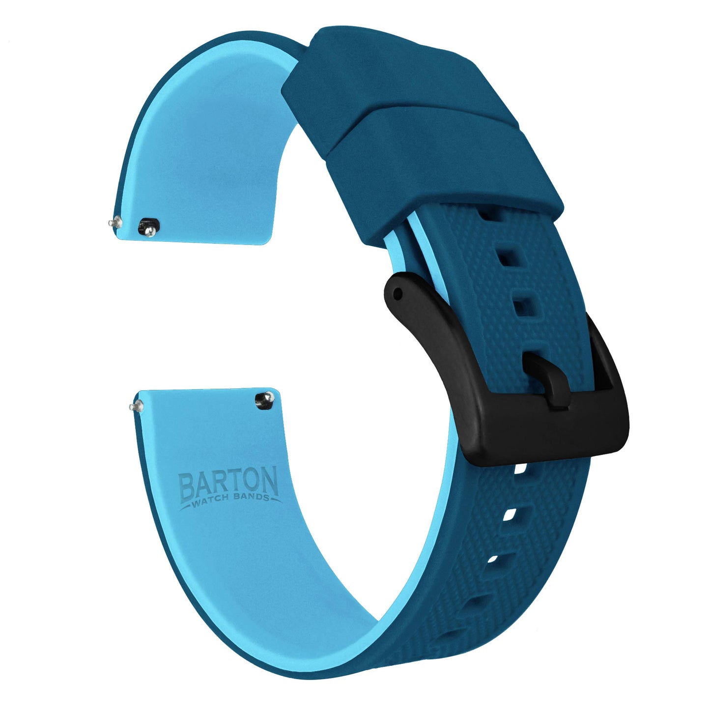 HOTBARTON Elite Silicone Watch Bands - Quick Release - Choose Strap Color & Buckle Color (Stainless Steel, Black PVD or Gunmetal Grey) - 18mm, 20mm, 22mm & 24mm Watch Straps