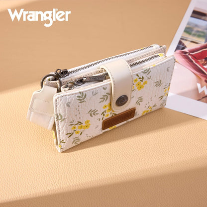 HOTX Wrangler Small Wallet Women, Wristlet Rfid Blocking Wallets Large Capacity Bifold Wallet with Coin Pocket