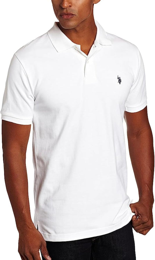 HOTU.S. Polo Assn. Men's Classic Polo Shirt, Two-Button Closure Pique Polo Shirt, Summer Fashion Golf Shirt | Two-Button Closure Pique Polo Shirt, Summer Fashion Golf Shirt