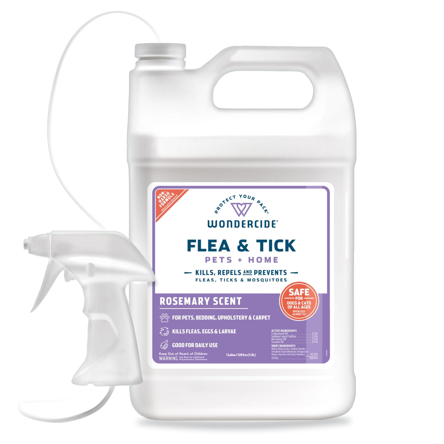 HOTWondercide - Flea, Tick & Mosquito Spray for Pets and Home with Natural Essential Oils - Killer, Control, Prevention, Treatment - Lemongrass 16 oz