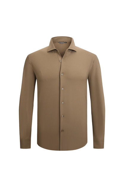 HOTSAMERM Mens Dress Shirt Stretch Wrinkle Free Casual Button Down Shirts | 4-Way Stretch & Moisture Wicking Performance Shirt for Business, Wedding, Work, Church, Easy Care Lightweight & Breathable