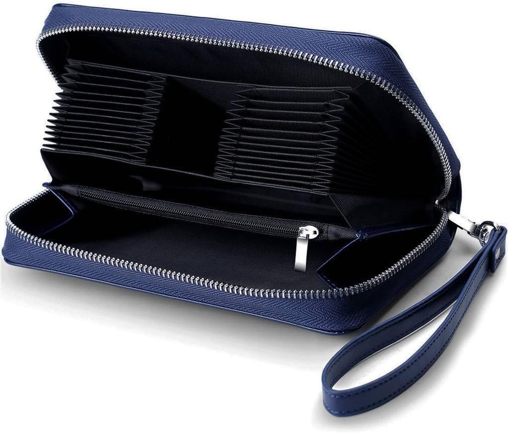 HOTWomen's RFID Blocking Leather Wallet Credit Card Holder Zipper Clutch Purse