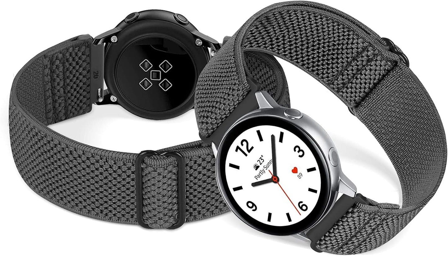 HOTCompatible with 16mm 18mm 19mm 20mm 22mm 24mm Watch Bands Quick Release Replacement Wristband,Adjustable Stretchy Nylon Solo Loop Straps Fabric Braided Sport Elastic Bands for Men Women