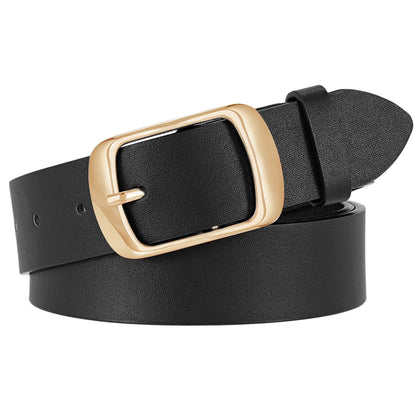 HOTWHIPPY Women Leather Belts for Jeans Pants Fashion Dress Belt for Women with Solid Pin Buckle