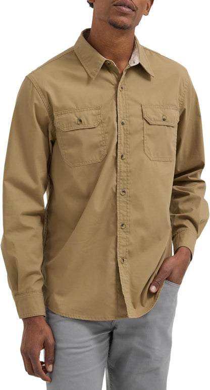 HOTWrangler Authentics Men's Long Sleeve Classic Woven Shirt