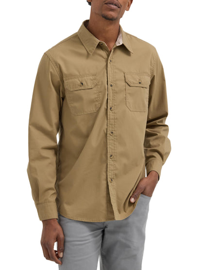 HOTWrangler Authentics Men's Long Sleeve Classic Woven Shirt
