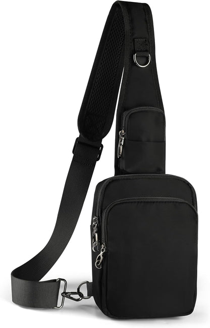 HOTVADOO Sling Bag, Crossbody Bag with Zipper Lock, RFID Blocking & Water Resistant for Men and Women