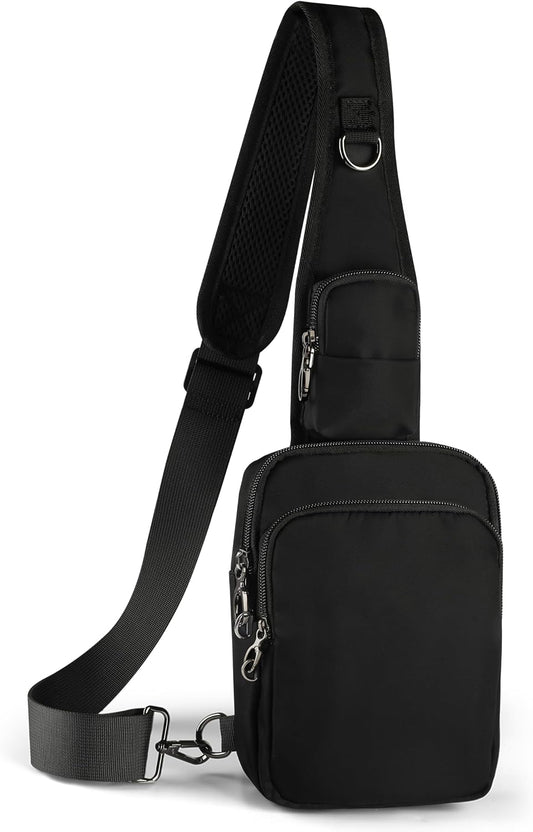 HOTVADOO Sling Bag, Crossbody Bag with Zipper Lock, RFID Blocking & Water Resistant for Men and Women