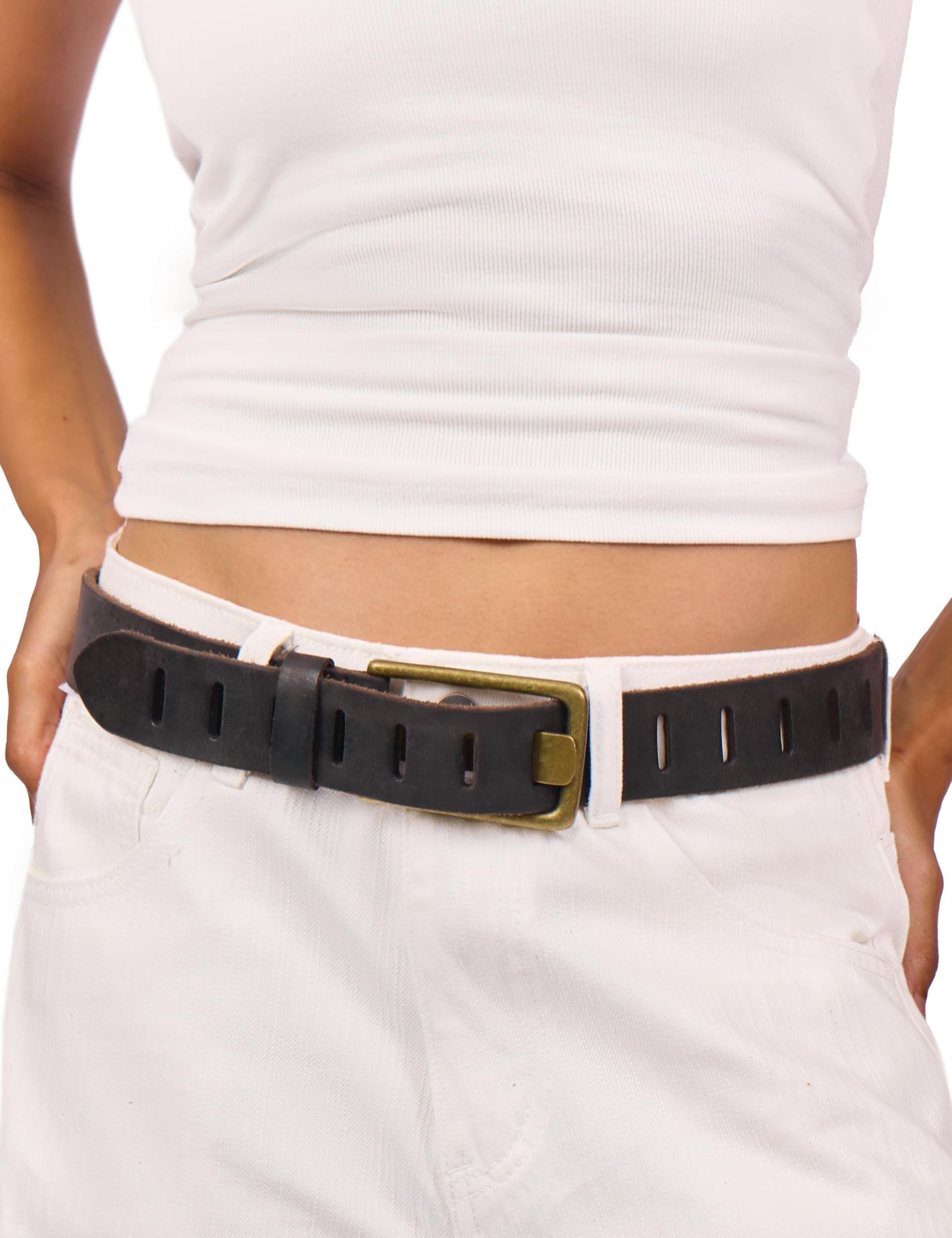 HOTWomens Genuine Leather Belt for Jeans Pants Width 1.57" Western Cowgirl Wide Belts for Ladies with Gift Box