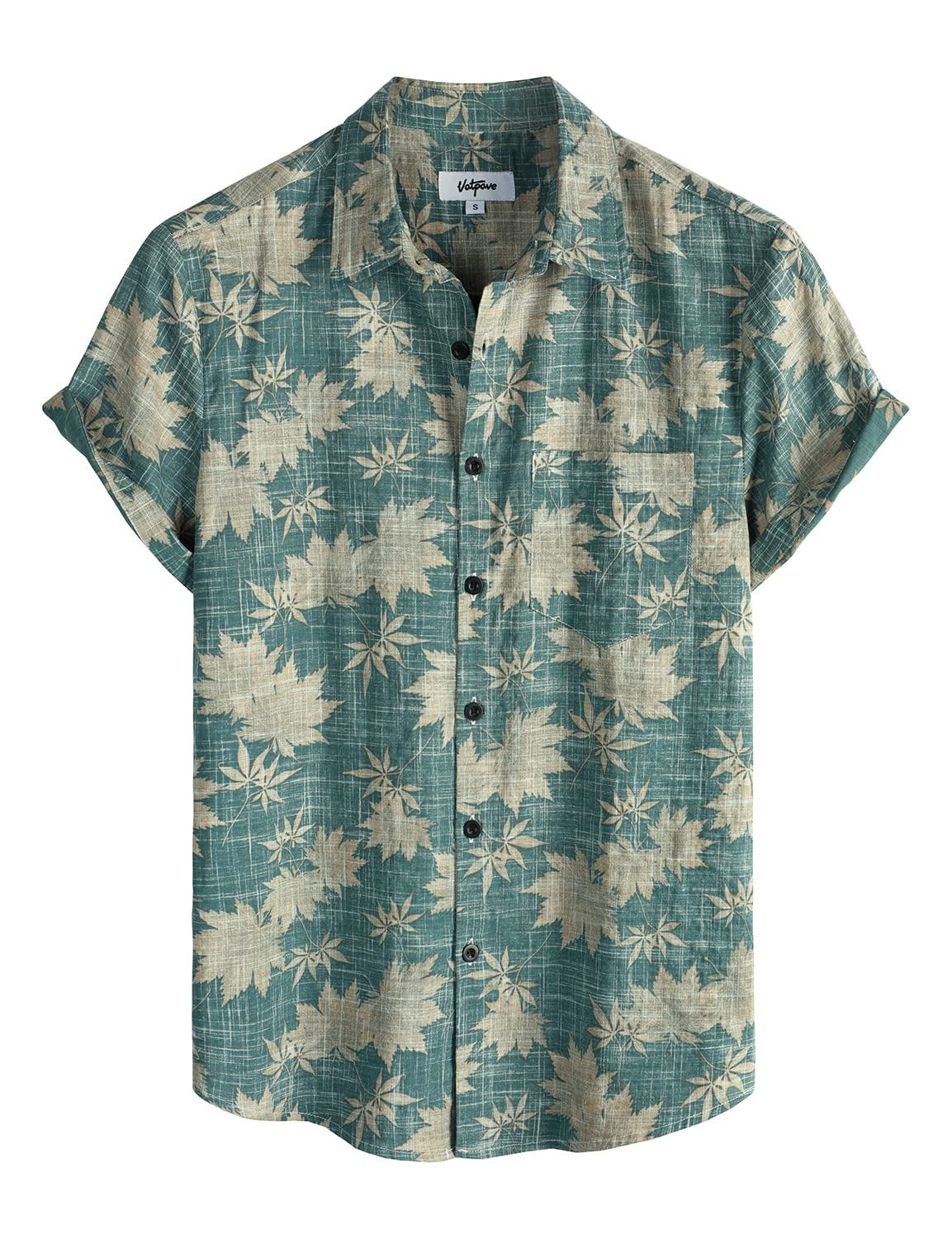 HOTVATPAVE Mens Hawaiian Shirts Casual Summer Short Sleeve Button Down Shirts | Beach, Floral, Front Pocket, Cotton, Tropical, Vacation, Vintage, Printed, Cruise, Collared, Aloha, Party, Reverse Fabric