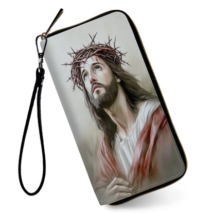 HOTRFID Wristlet Wallet for Women, Jesus Red Cardinal | Large Capacity PU Leather RFID Blocking Clutch with Detachable Wristlet, Secure Zip Around Credit Card Holder & Organizer
