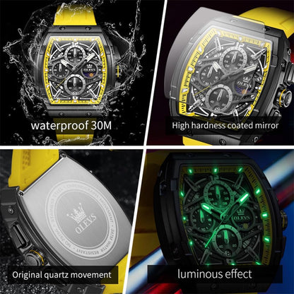 HOTOLEVS Men Watches Business Dress Chronograph Big Square Quartz Analog Male Watch Silicone Strap Waterproof Date Gift Mens Wrsit Watch Silver