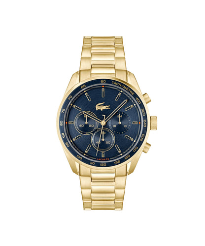 HOTLacoste Boston Men's Chronograph Watch - Classic Stainless Steel - Tachymeter - Water Resistant up to 5ATM/50 Meters - Modern Design for Him - 42mm