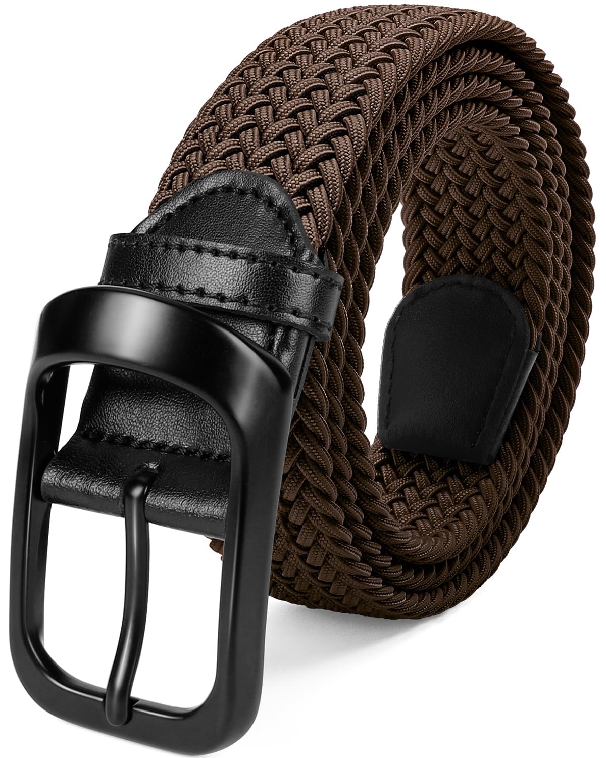 HOTFAIRWIN Men's Golf Belt, Stretch Braided Elastic Woven Casual Jeans Belts 1 3/8" Nylon Web Work Belts for Men