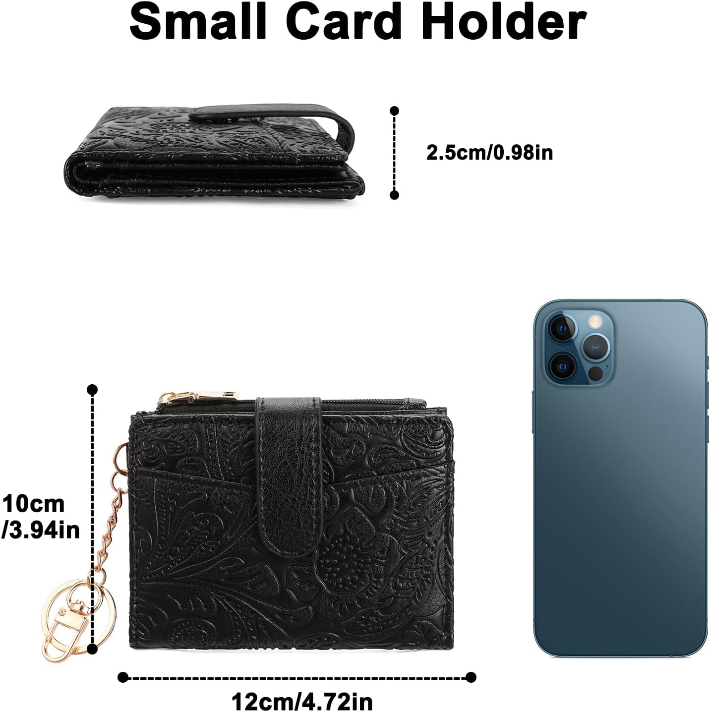 HOTGOIACII Small Wallet for Women RFID Blocking Bifold Leather Wallets Ladies Card Holder with Zipper Coin Pocket Black