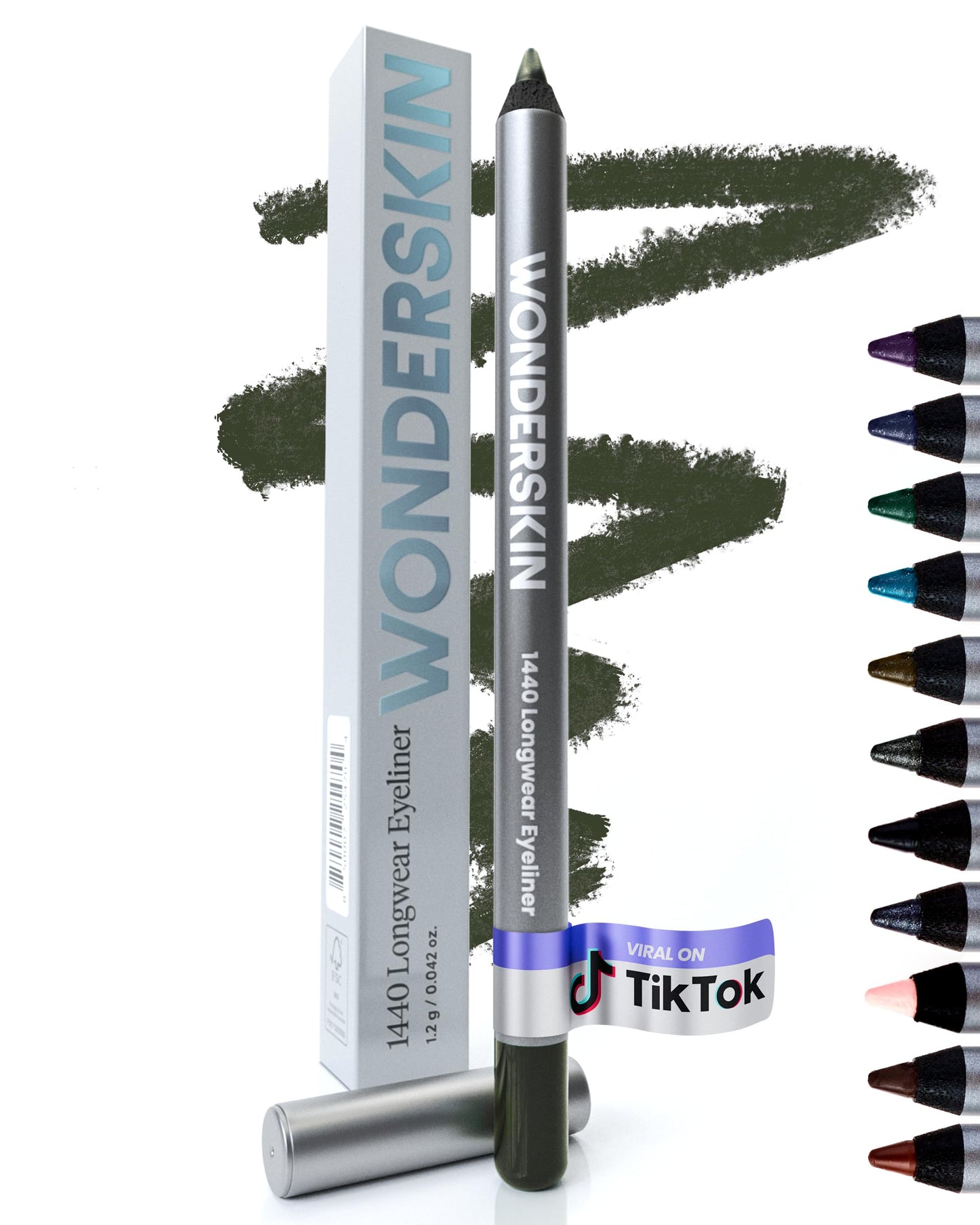 HOTWonderskin Eyeliner Pencil, 1440 Longwear Deep Black Eyeliner Pencil - Waterproof, Sharpenable & Smudge Proof (Liquorice)