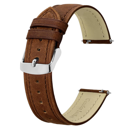 HOTBISONSTRAP Extra Long Watch Bands 18mm 20mm 22mm 24mm, Leather Watch Straps for Men, XL Replacement Strap for Large Wrists