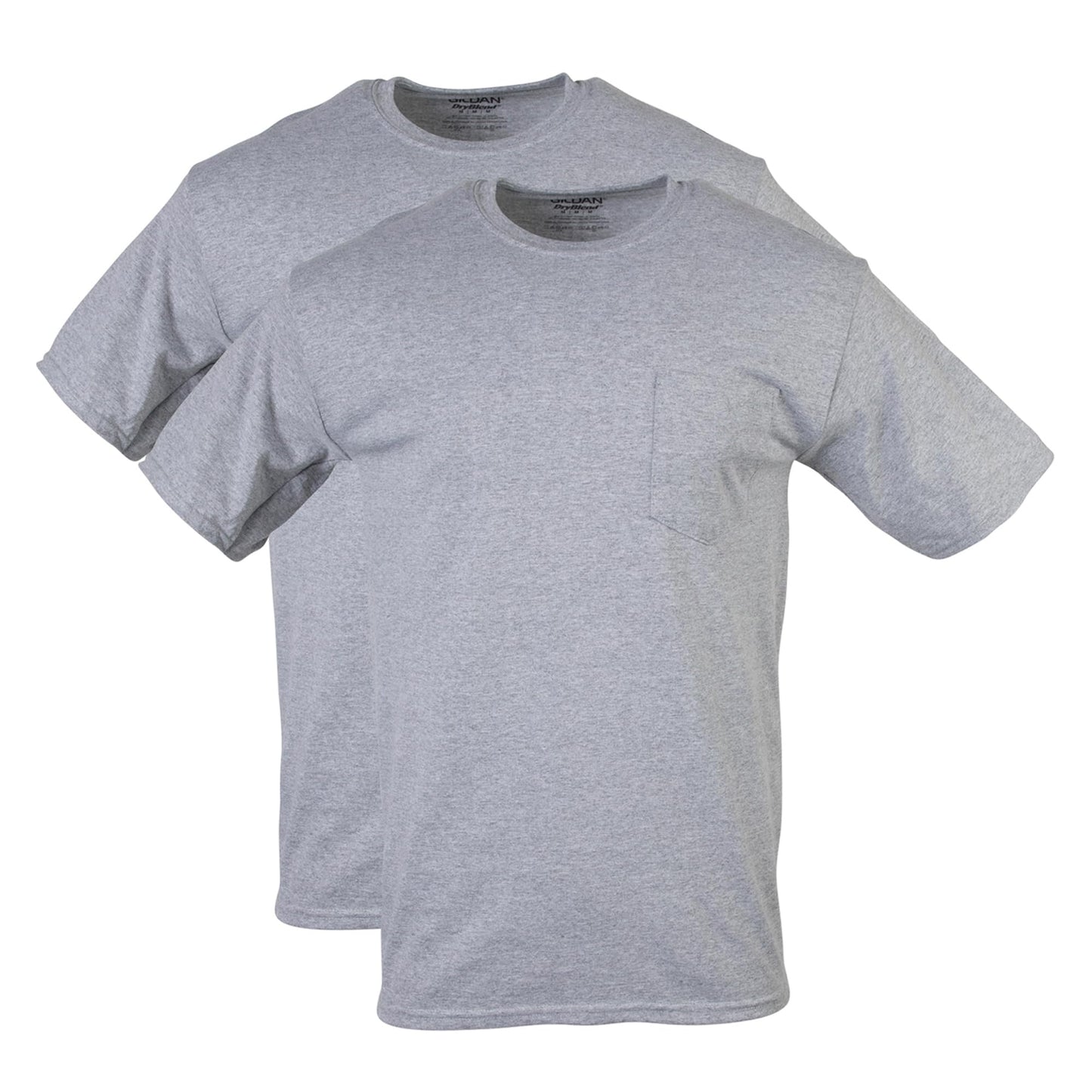 HOTGildan Unisex Adult DryBlend Workwear T-Shirts with Pocket, 2-Pack
