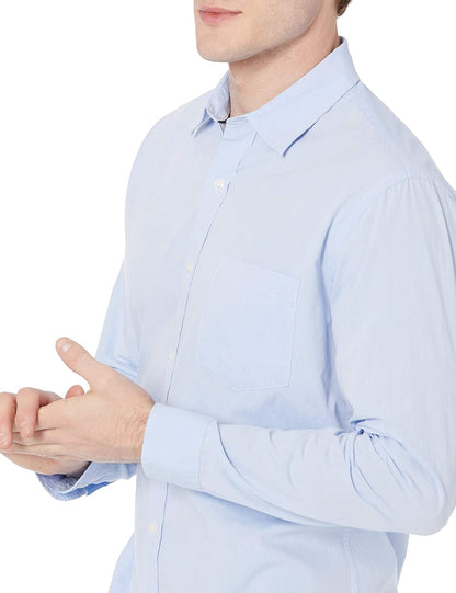 HOTAmazon Essentials Men's Regular-Fit Long-Sleeve Casual Poplin Shirt, Button Front, Business Casual, Collared