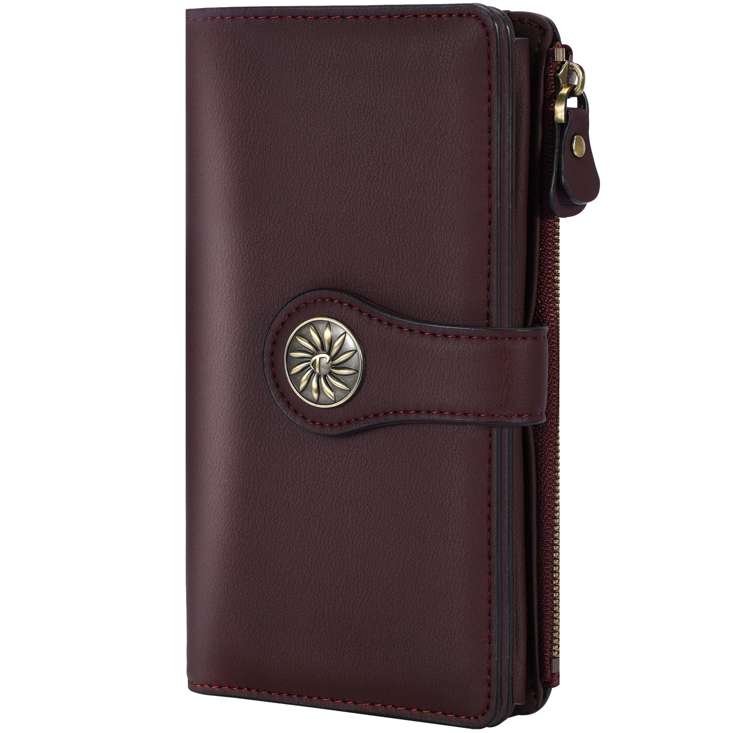 HOTTravelambo Women's Wallet RFID Blocking Trifold Clutch Large Capacity Credit Card Holder Travel Purse