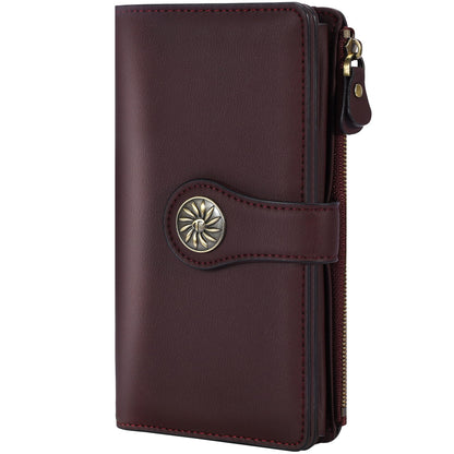HOTTravelambo Women's Wallet RFID Blocking Trifold Clutch Large Capacity Credit Card Holder Travel Purse