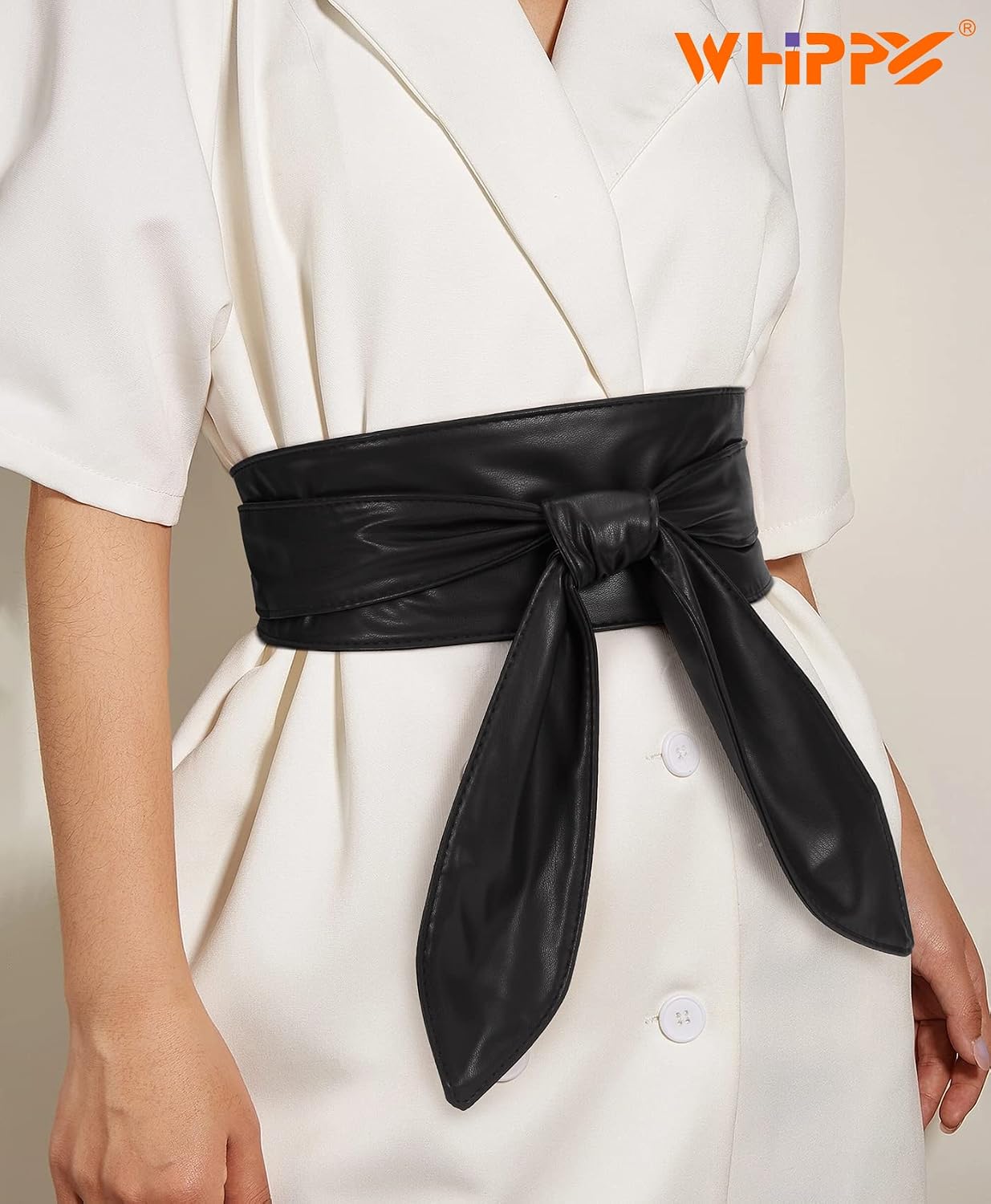 HOTWHIPPY Women Obi Belt Fashion Wrap Around Wide Waistband Knotted Belt for Dress