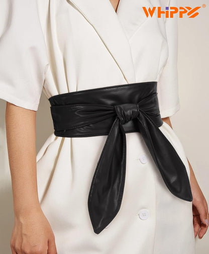 HOTWHIPPY Women Obi Belt Fashion Wrap Around Wide Waistband Knotted Belt for Dress