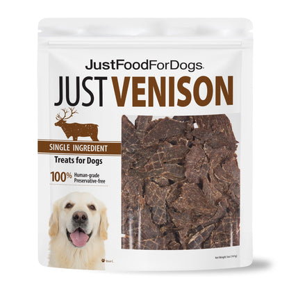 HOTJust Food for Dogs Single Ingredient Healthy Dog Treats and Dog Snacks, Jerky Treats, Human Grade, Preservative and Grain Free, Rawhide Free Chews, Low Calorie Treat - Chicken Breast, 5 oz