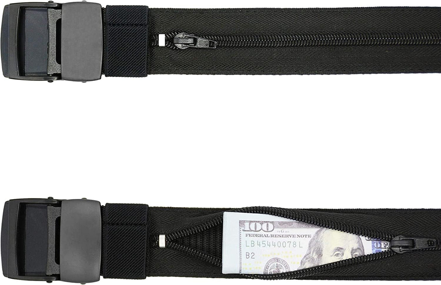 HOTMoney Belts for Travel for Men, Nylon Military Tactical Mens with Zinc Alloy Buckle, Security Money Belt with Hidden Money Pocket - Black