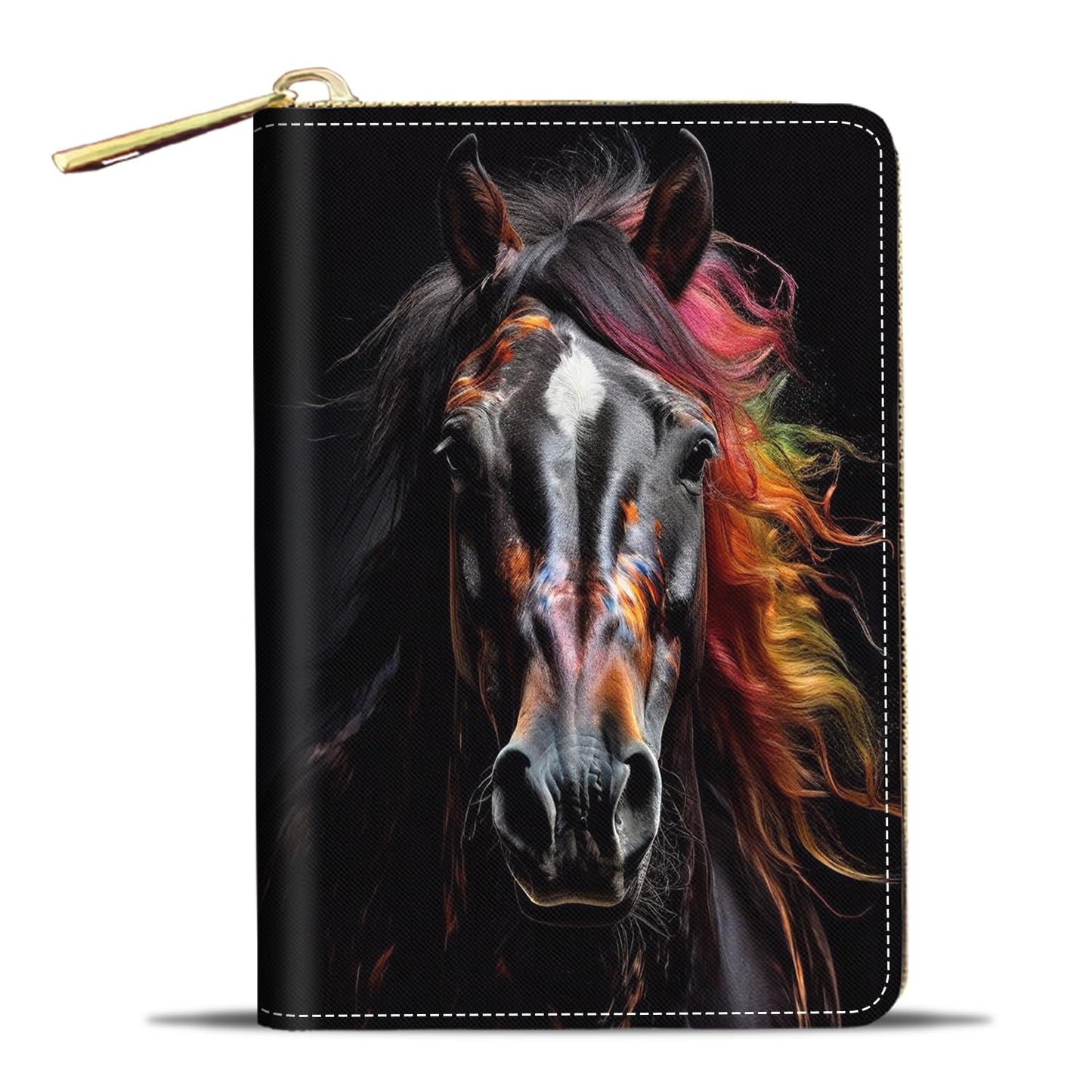 HOTCredit Card Holder Wallets for Women, Small RFID Wallet Slim Leather Card Organizer Case with Zipper, Retro Music Cassette