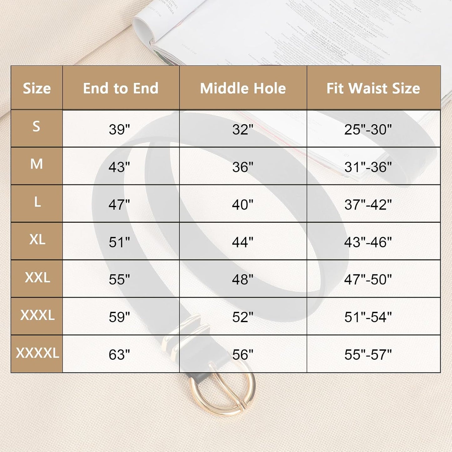 HOTVONMELLI 2 Pack Women's Leather Belts for Jeans Dresses Fashion Gold Buckle Ladies Belt