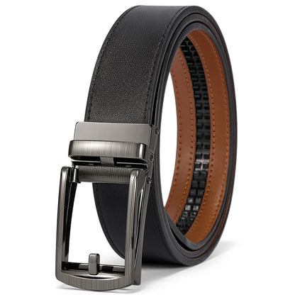 HOTBOSTANTEN Mens Belt Leather Ratchet 1 3/8'' Belt For Men Gift Dress and Casual with Adjustable Buckle, Trim to Fit