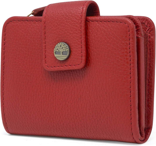 HOTTimberland Women's Leather Rfid Small Indexer Wallet Billfold, Red, One Size